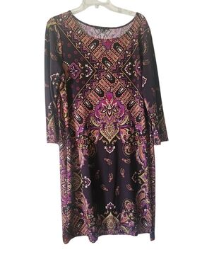 Tiana B Floral Paisley Shift Dress Women XL